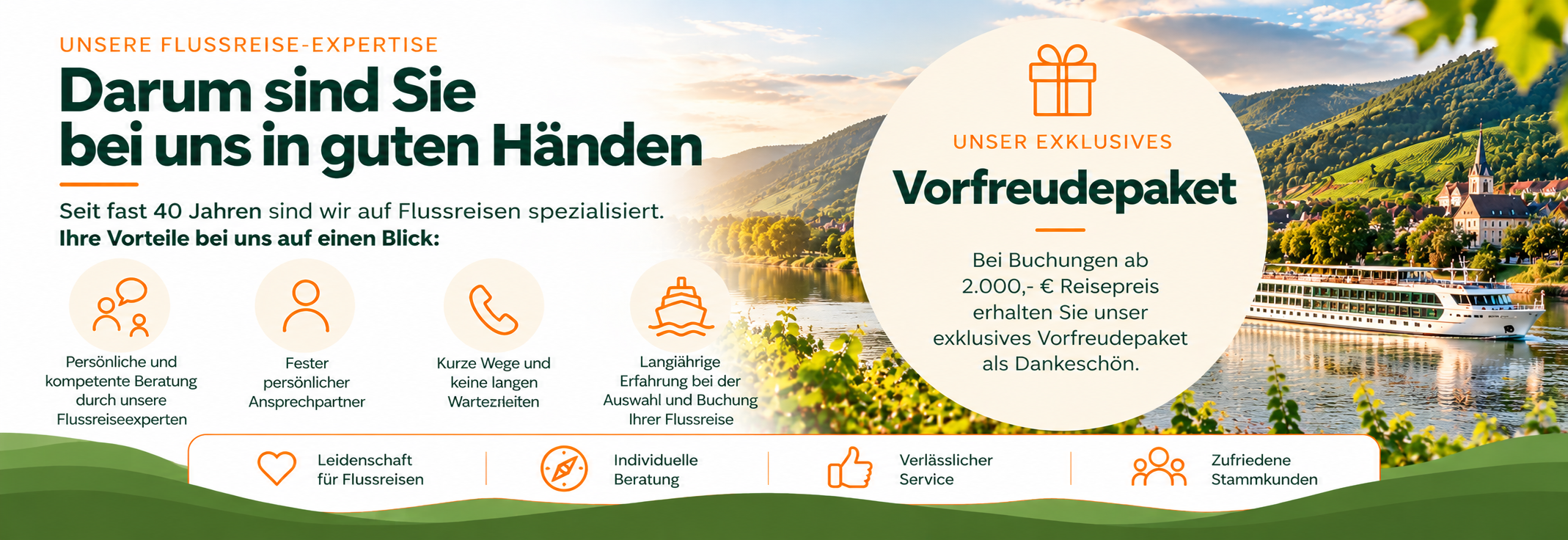 Flussreise-Expertise mit Vorfreudepaket
